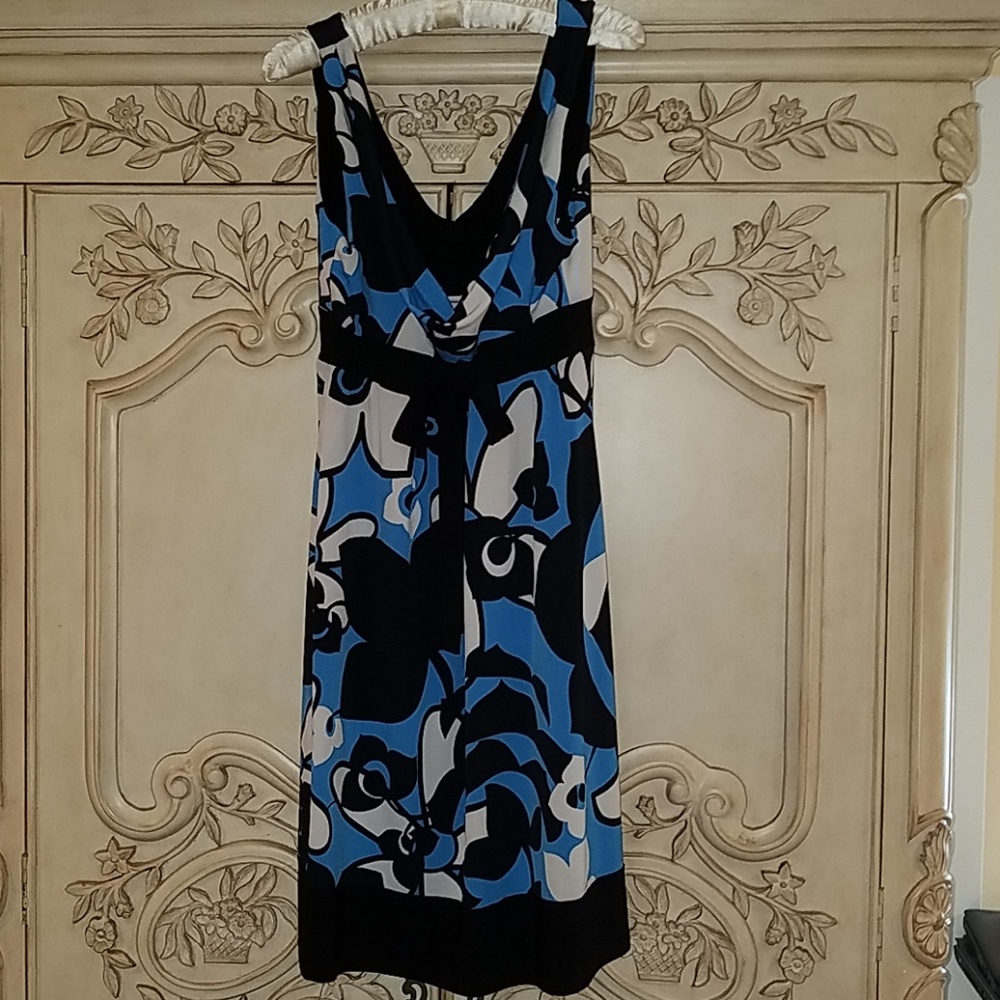 Be Smart blue, black and white dress sz 12